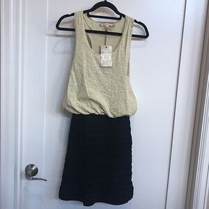 Chelsea & Violet Black Knit Bodycon Racerback Tank Fit & Flare Dress